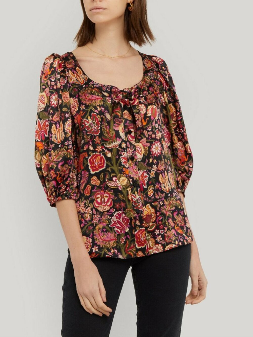 Liberty of London Tree of Life Silk Blouse Size UK 14